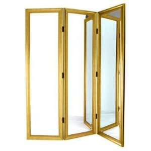    Wayborn Gold Flame Mirror 3 Panel Room Divider
