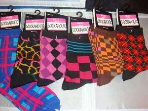 ladies color designs crew sock 12 pairs New size 9 11  