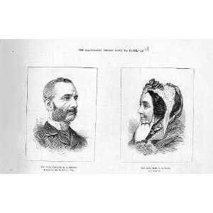  Col B M Deane , & Mrs S C Small Antique Print 1881