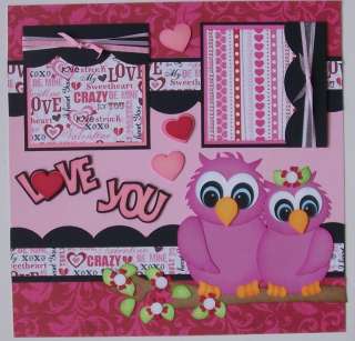 Owl Love Valentine Wedding Premade Pages Paper Piecing TBDL  