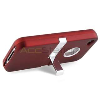 3x Color Hard Cover Case w/ Chrome Stand For iPhone 4 4th G 4S Blue 