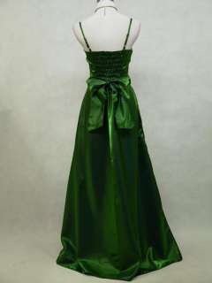  Satin Dark Green Sparkle Ball/Prom Gown Wedding/Evening Dress UK 12 14