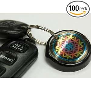   Keychain Shield   Flower of Life or Wave