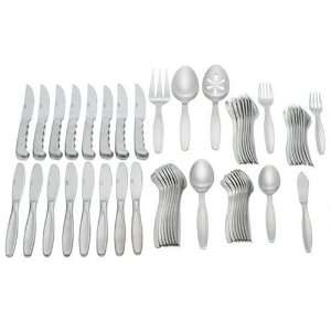   Steel Flatware Service For 8 W/ Hostess Set And Tray