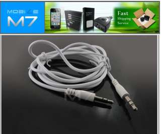 NEW WHITE 3.5mm AUXILIARY AUX AUDIO CAR CABLE for HTC  