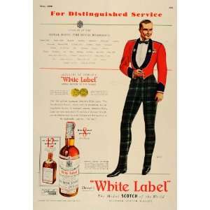  1938 Ad Dewar White Label Scotch Distinguished Service 