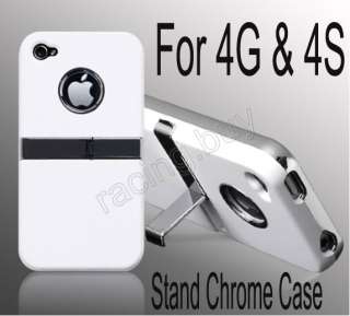   Hard CASE Skin COVER w/Stand For Apple iPhone 4 4G 4S White  