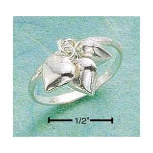  STERLING SILVER TRIPLE HEART CHARM RING Jewelry