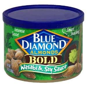 Blue Diamond Bold Wasabi & Soy Sauce Almonds 6 oz (Pack of 12)  
