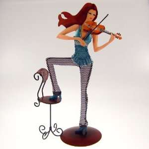  Violinist Earring Holder Jewelry Display All Metal Blue 14 