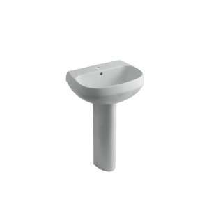   Wellworth Pedestal Lavatory with Single Hole Faucet Drilling, Ice Grey
