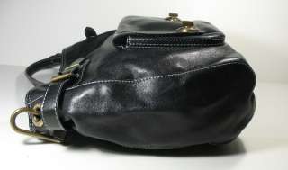 MARC JACOBS BLACK LEATHER BAG W/ SOLID BRASS HARDWARE  