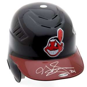  Grady Sizemore Autographed Cleveland Indians Batting 