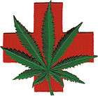 Weed Medical Marijuana Embroidered Patch, Iron/Sew On  