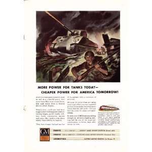   Power For Tanks Today Tank and Infantry Assault Original War Print Ad