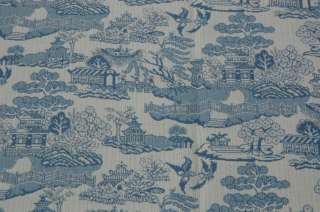 Wedgewood Blue Strie Asian Toile