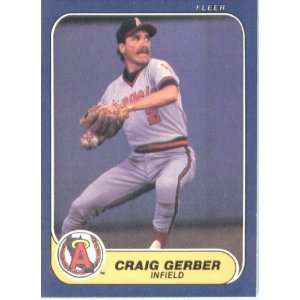  1986 Fleer # 156 Craig Gerber California Angels Baseball 