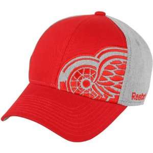  Reebok Detroit Red Wings Offsides Flex Hat   Red Gray 