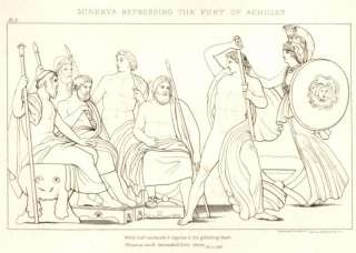 Flaxmans Illiad Drawing  1833  MINERVA & ACHILLES FURY  