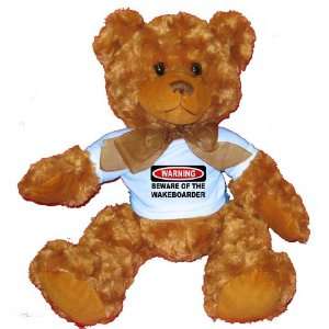  WARNING BEWARE OF THE WAKEBOARDER Plush Teddy Bear with 