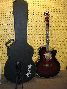 IBANEZ ACOUSTIC ELECTRIC GUITAR MODEL AEL20 TRS 14 01 w/CASE & STAND 
