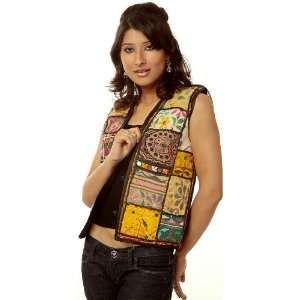  Multi Colored Kutch Waistcoat with Patchwork and Mirrors 