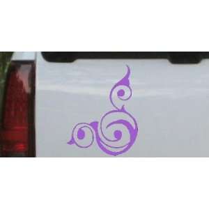 Inside Corner Swirl Car Window Wall Laptop Decal Sticker    Purple 4in 