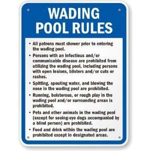  Wading Pool Rules Diamond Grade Sign, 24 x 18 Office 