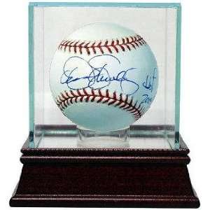  Signed Dennis Eckersley Baseball   HOF2004 w Glass Case 