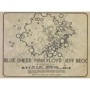  Pink Floyd Blue Cheer Jeff Beck Shrine Concert Ad 1968 