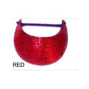 Headache Glitzy Foam Sun Visors   Red Bling   Red Sequins with Purple 