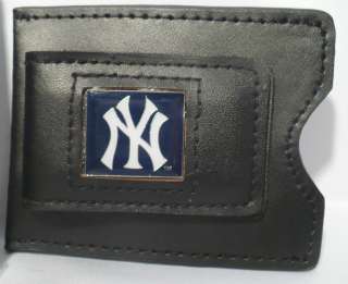 NEW YORK YANKEE LEATHER MONEY CLIP AND CREDIT CARD HOLDER MLB  