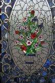 Large Floral Leaded Glass Window  