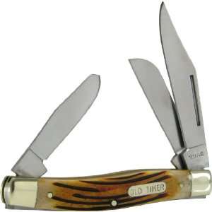 Schrade 8BR Old Timer Senior Stockman Knife with Clip, Sheep Foot 