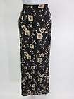 MARCASIANO Black Silk Cashmere Elastic Waist Mid Calf Length Skirt Sz 