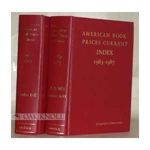 com AMERICAN BOOK PRICES CURRENT. INDEX 1983 1987. INDEX THE AUCTION 