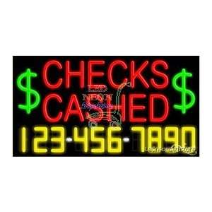  Checks Cashed Neon Sign 20 inch tall x 37 inch wide x 3.5 