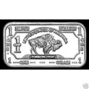  .999 Pure Silver Bar with Buffalo One Troy Ounce Proof 