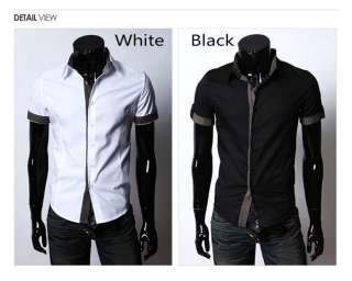 Mens Casual Slim Fit Stylish Dress Shirts S sleeves D15  