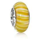 Pandora Yellow Candy Stripes Murano Charm 790678  