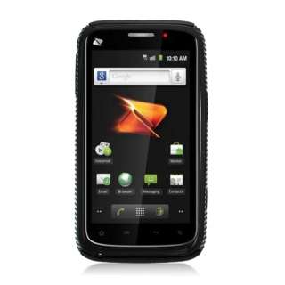 For ZTE Warp HYBRID Gel/Hard Protector Cover Case Black/Black New 