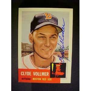 Clyde Vollmer Boston Red Sox #32 1953 Topps Archives Signed Baseball 