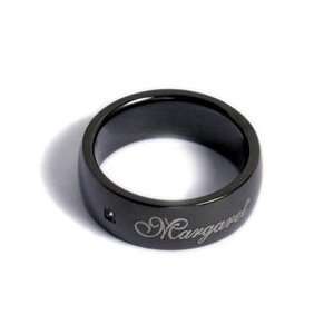  Gordons Jewelers Diamond Accent Name Band in Black Ion 