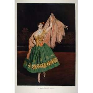  1899 Print Costume Woman Fandango Spanish Folk Dance 