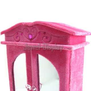 Hot Pink Wardrobe Jewellery Display Storage Box Case  