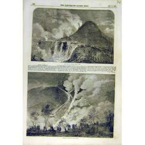  1855 Eruption Vesuvius Volcano Lava Volcanic Print