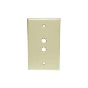  Beige Flush Mount Wall Plate with 2 Unloaded TV Connector 