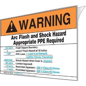 WARNING Labels ARC FLASH AND SHOCK HAZARD APPROPRIATE PPE REQUIRED 