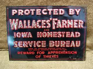 Vintage Wallaces Farmer Sign  Antique Old Iowa Signs  