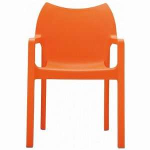   Diva Resin Outdoor Dining Arm Chair   Orange Patio, Lawn & Garden